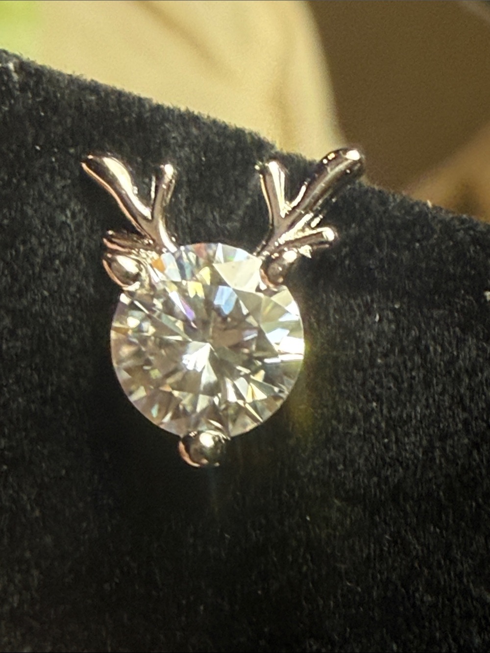 GRA CERTIFIED MOISSANITE DIAMOND REINDEER Earrings 925 Sterling Silver 2CT total